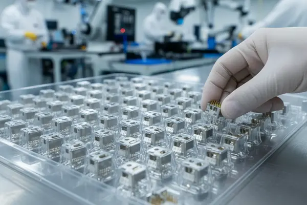 Precision connector and pin protection blister tray